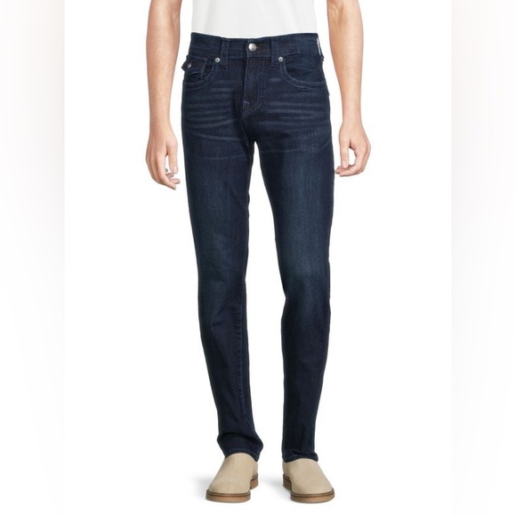 True Religion Geno Relaxed Slim Fit Flap Jeans ~DK Saphire ~ Size 40 - Picture 2 of 11